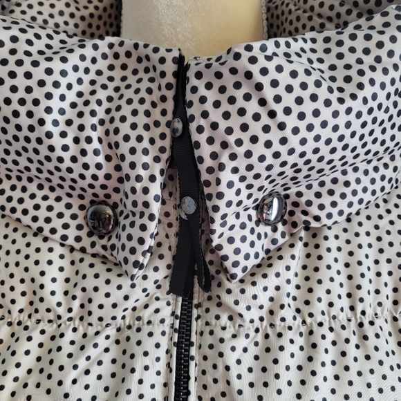 Long puffer winter 2 tone polka dot jacket/coat - Picture 11 of 15